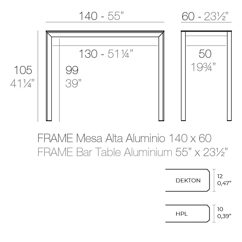 Mesa Alta Frame de Vondom