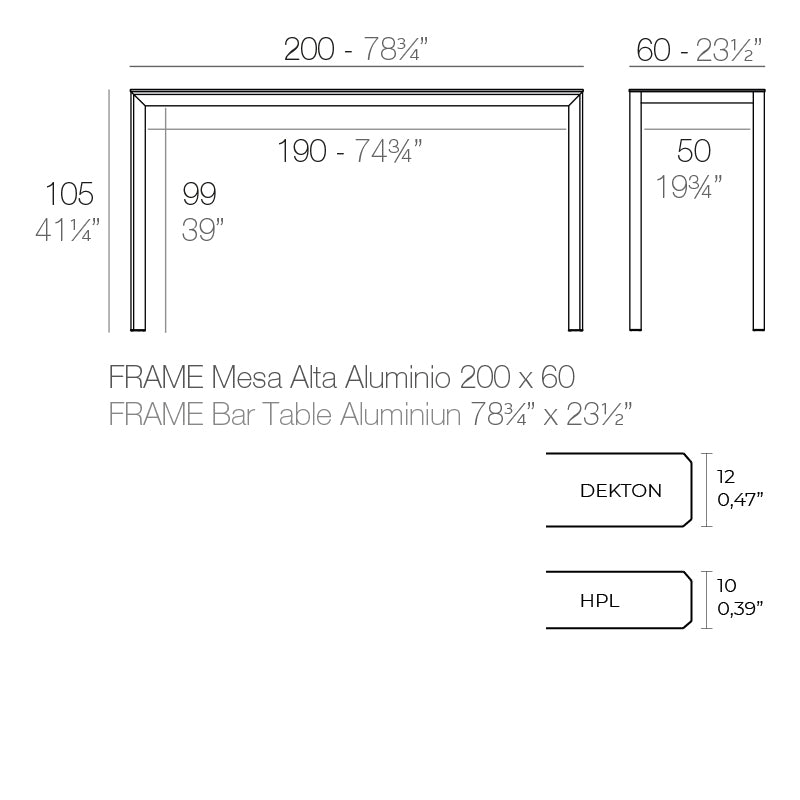 Mesa Alta Frame de Vondom