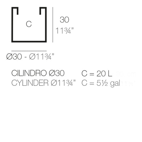 Cilindro Maceta dimensiones