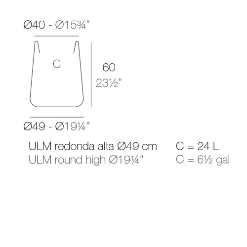 Ulm Maceta dimensiones
