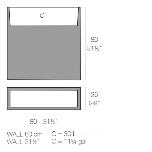 Wall Maceta dimensiones