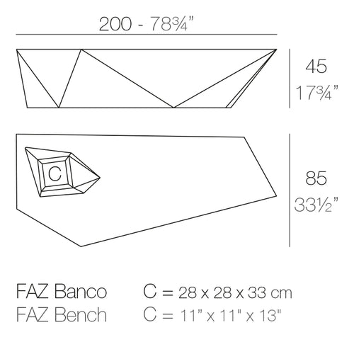 Faz Kit Unión 3 Bancas dimensiones