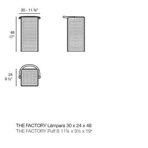 The Factory Lámpara dimensiones