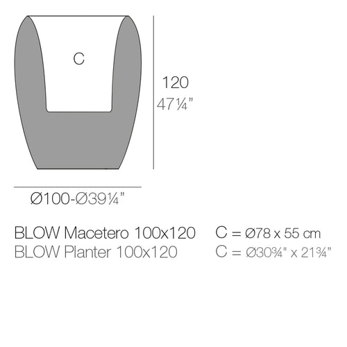 Blow Maceta dimensiones