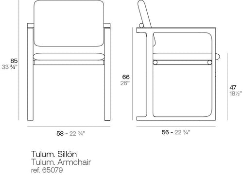 Tulum Silla dimensiones