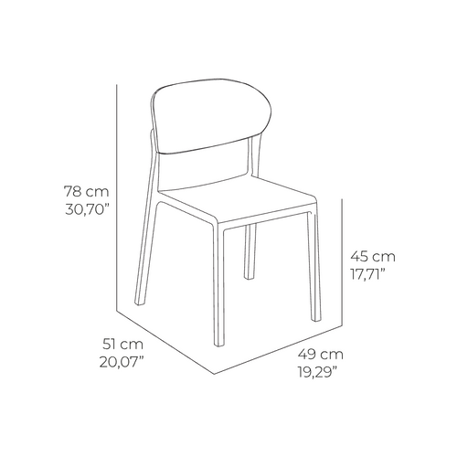 Bake Silla de Ezpeleta - dimensiones