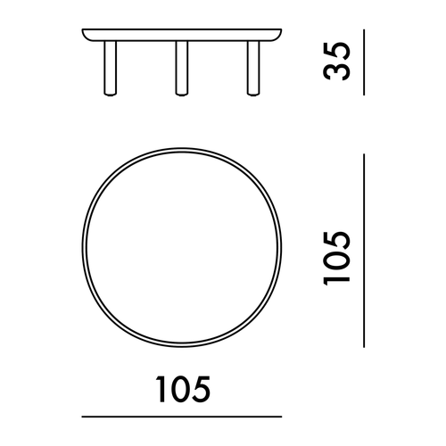 K-Top Mesa Ø105 cm Kartell dimensiones