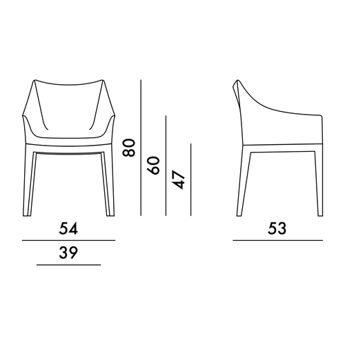 Madame Silla Rubelli Kartell dimensiones
