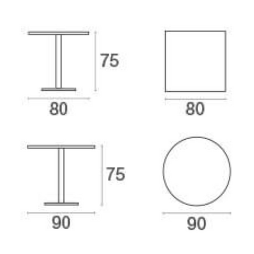 Round Mesa de Emu - dimensiones