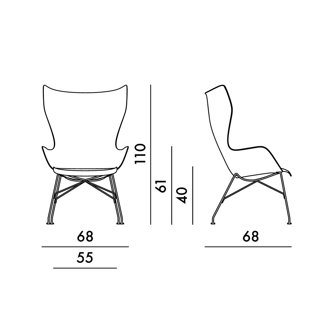 Sillón K/Wood de Kartell